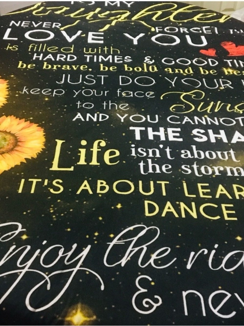 Blanket - To My Daughter ~ Sunflower Throw Blanket ~ I Love You ~ 50 X 60 Inches
